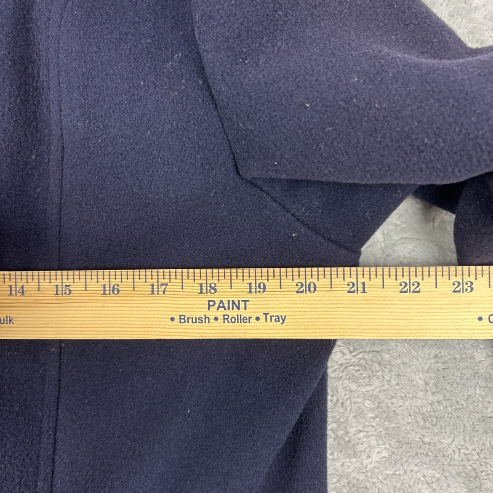 VTG Authentic Mackintosh Vestcoat Wool Size 8 Navy Wool‎ Button Up Hooded Coat - Picture 5 of 9